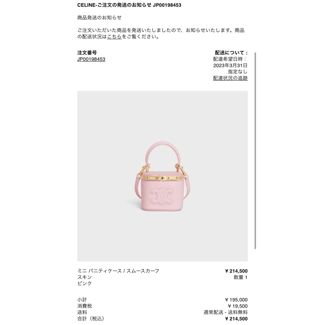 celine(セリーヌ)の最終！CELINE ミニ バニティケース スムースカーフ スキン レディースのバッグ(ショルダーバッグ)の商品写真