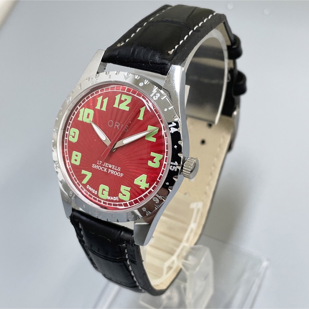 【情熱】★オリス/ORIS★腕時計 メンズ レッド 機械式 手巻 ビンテージ メンズの時計(腕時計(アナログ))の商品写真