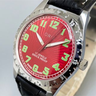 【情熱】★オリス/ORIS★腕時計 メンズ レッド 機械式 手巻 ビンテージ(腕時計(アナログ))