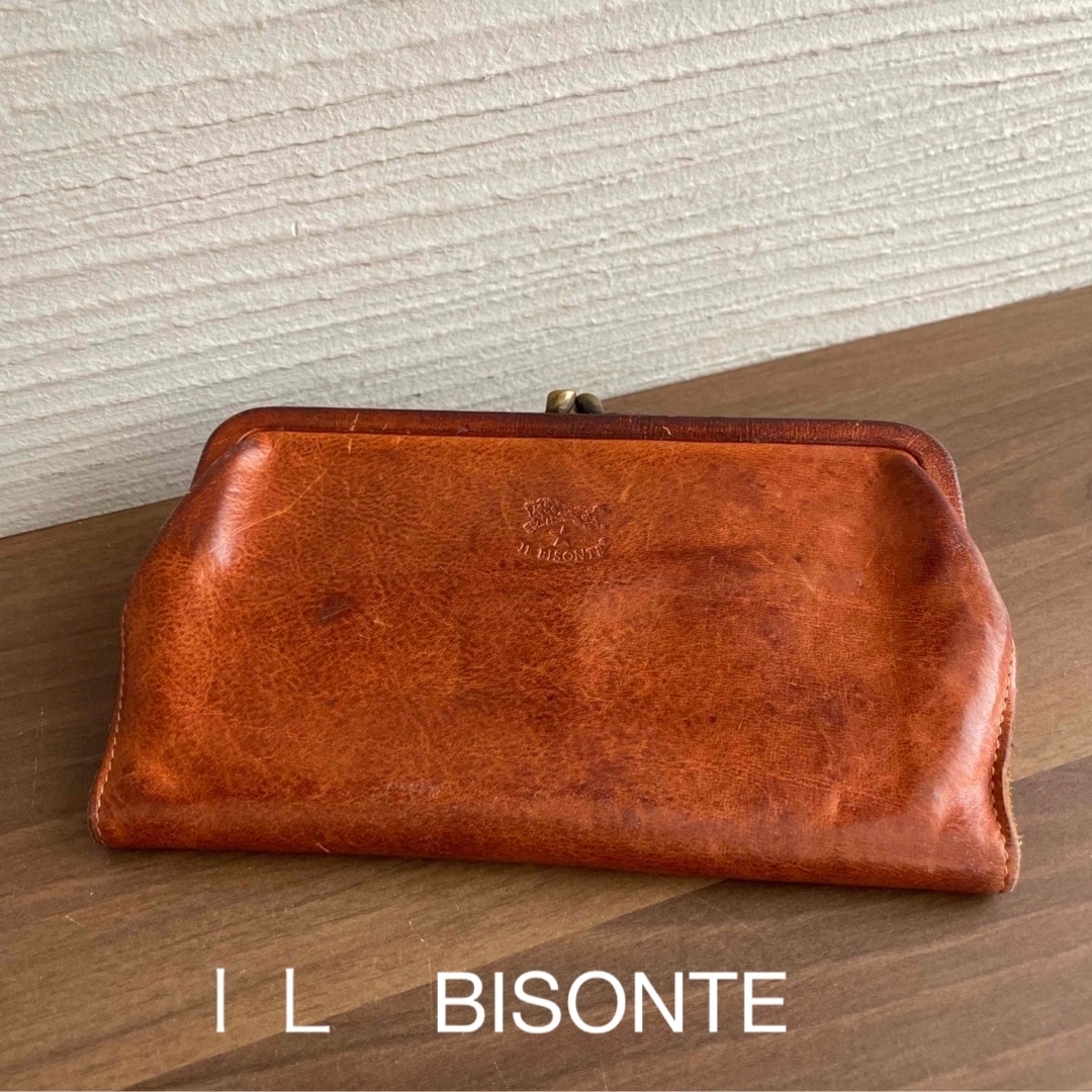 IL BISONTE - イルビゾンテ 長財布 がま口 たっぷり収納 ヌメ革 ...