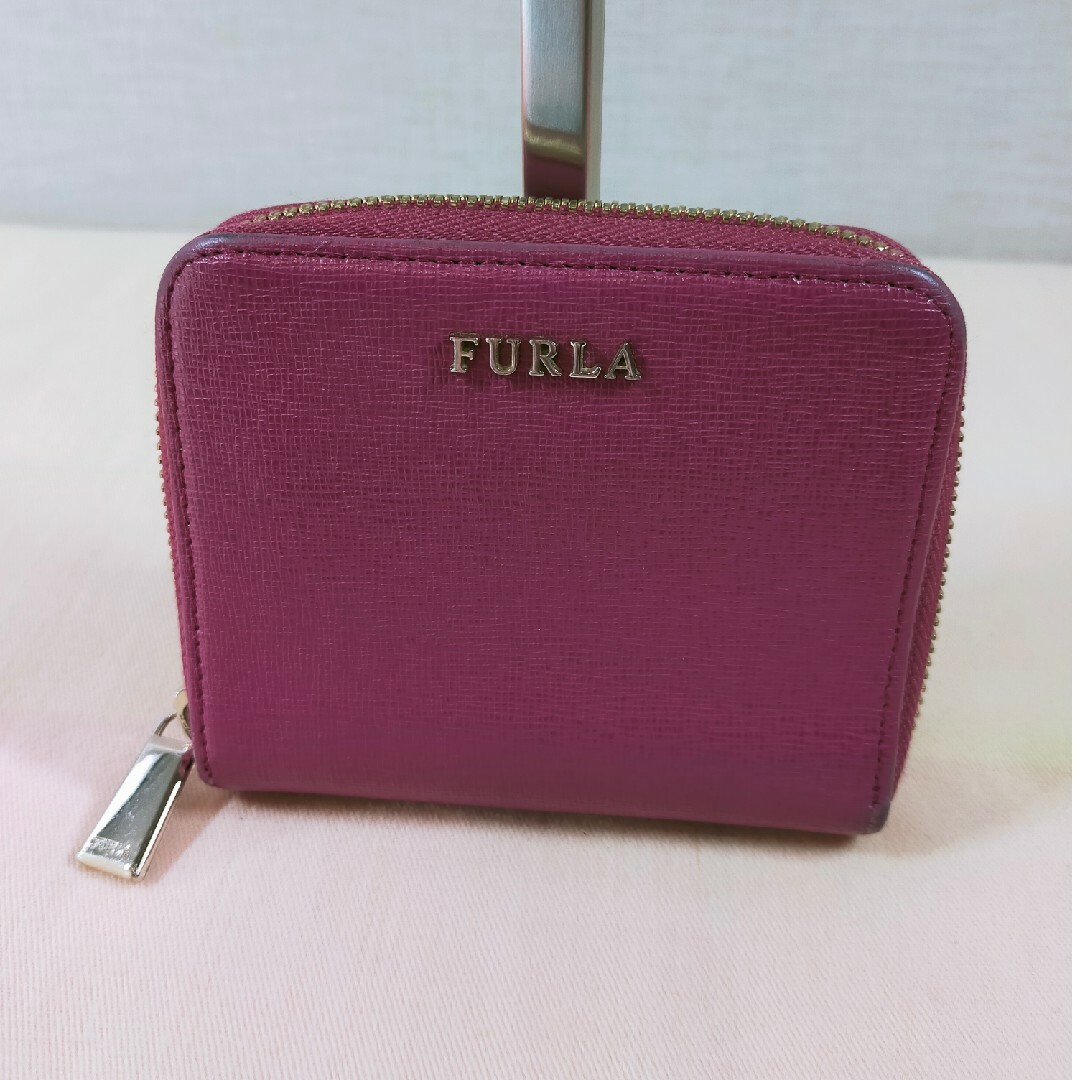 フルラ FURLA 折り財布 ラウンドファスナー ピンク レザー | フリマアプリ ラクマ