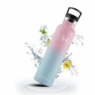 【色: パープル-ブルー】KollyKolla 水筒 1リットル 直飲み 保温 (弁当用品)