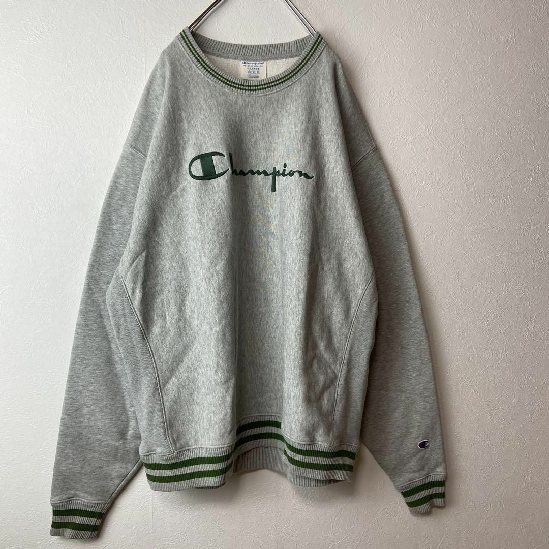 超オーバーサイズ】Championリバースウィーブ古着ビッグ刺繍ロゴ90s緑-