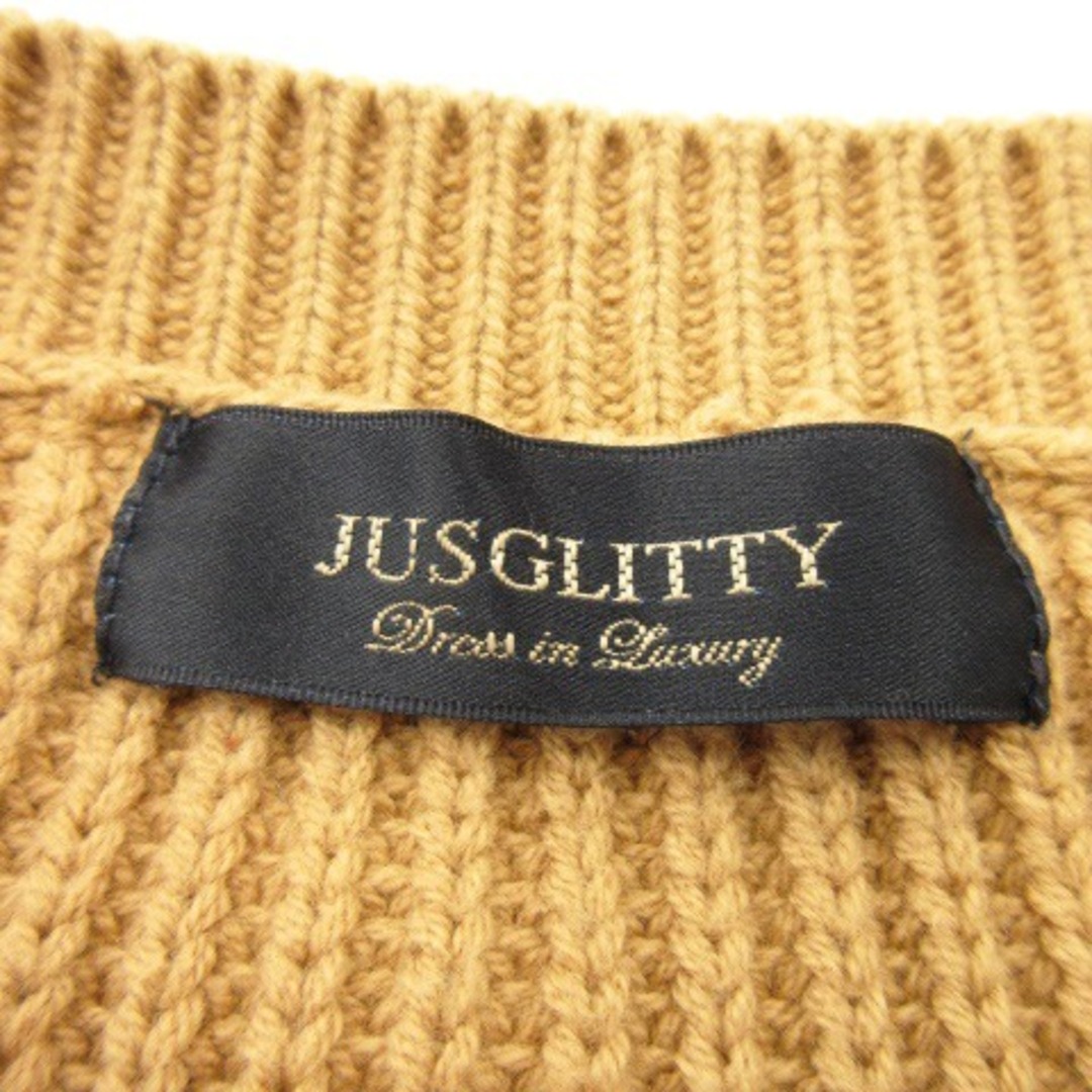 JUSGLITTY(ジャスグリッティー)のジャスグリッティー ニット セーター クルーネック 長袖 ゆったり 2 茶 レディースのトップス(ニット/セーター)の商品写真