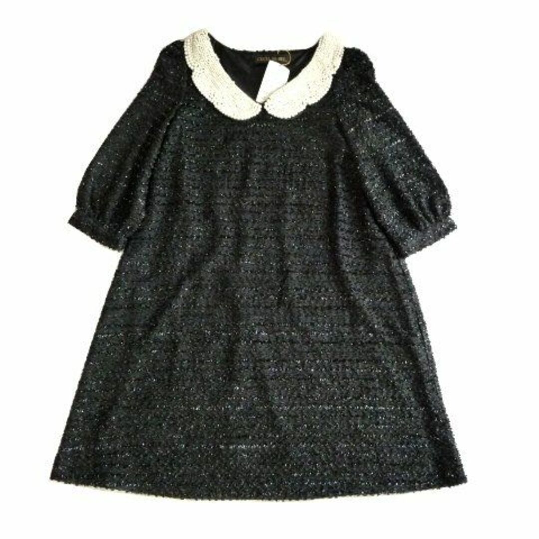 CECIL McBEE(セシルマクビー)の新品 CECIL McBEE セシルマクビー パール衿 ラメ ニット ワンピース レディースのワンピース(ミニワンピース)の商品写真