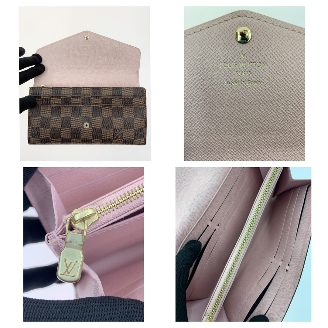 〇〇LOUIS VUITTON ルイヴィトン ダミエ ポルトフォイユ サラ 二つ折り財布 N60114 ブラウン 現状渡し