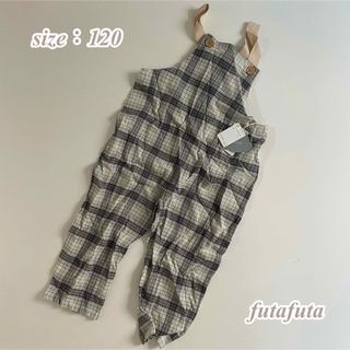 フタフタ(futafuta)の【新品未使用】futafuta フタフタ チェック柄リネンサロペット120(パンツ/スパッツ)