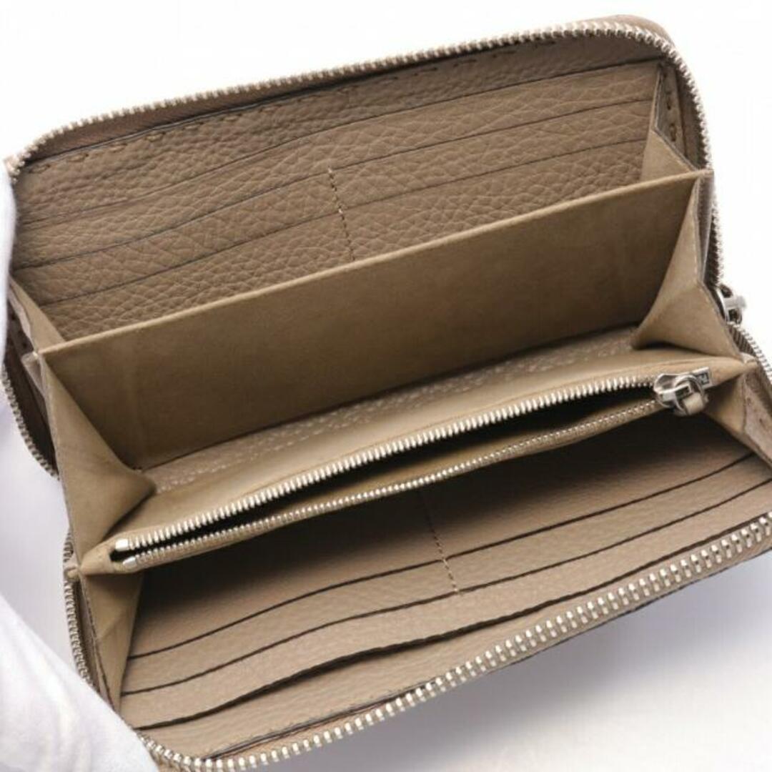 ラウンドファスナー長財布 キャンバス×カーフスキンレザー グレー