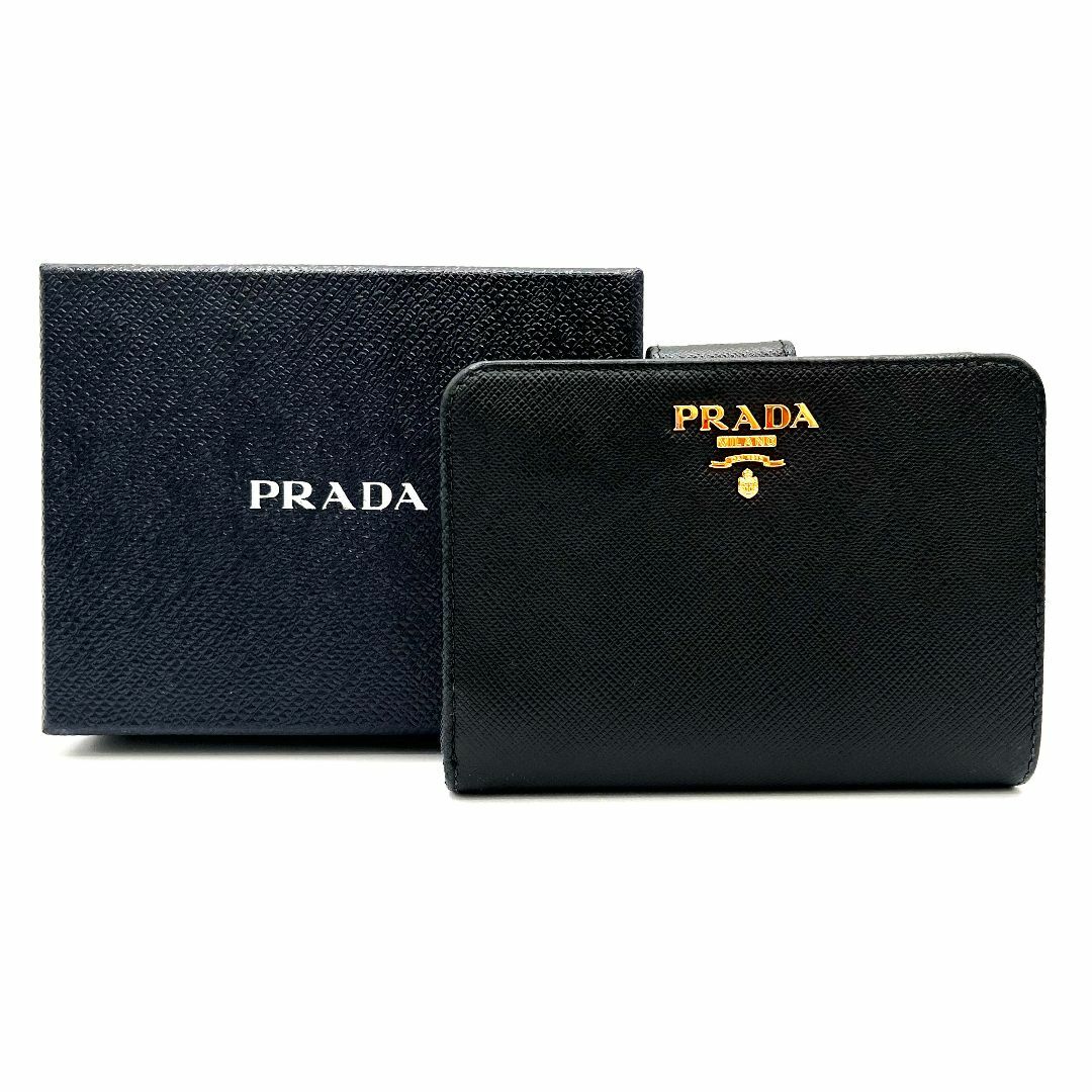 極美品 PRADA 折りたたみ財布 コンパクトウォレット