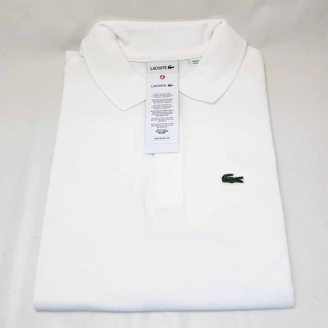 新品 LACOSTE ラコステ 半袖ポロシャツ ホワイト ボーイズ14サイズ