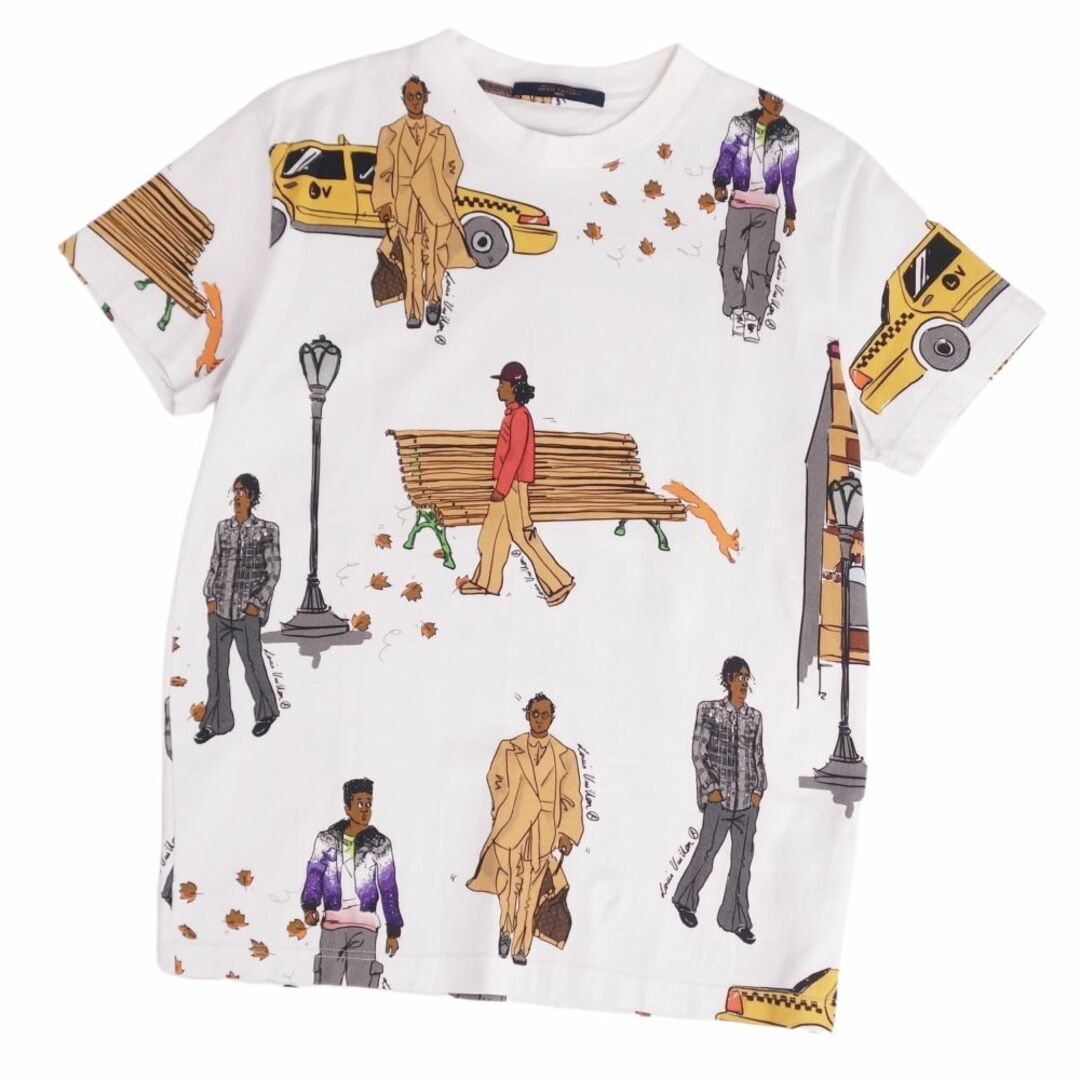 美品 ルイヴィトン LOUIS VUITTON Tシャツ 19AW カットソー ニューウォーカーズ プリント コットン トップス メンズ XS マルチカラーなし