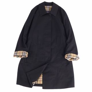 バーバリー(BURBERRY)の美品 Vintage バーバリー Burberrys コート ステンカラーコート バルマカーンコート 裏チェック 英国製 アウター レディース 6(M相当) ブラック(その他)