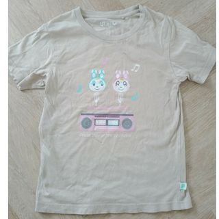 ユニクロ(UNIQLO)のユニクロＴシャツ　あつまれどうぶつの森　ベージュ120(Tシャツ/カットソー)