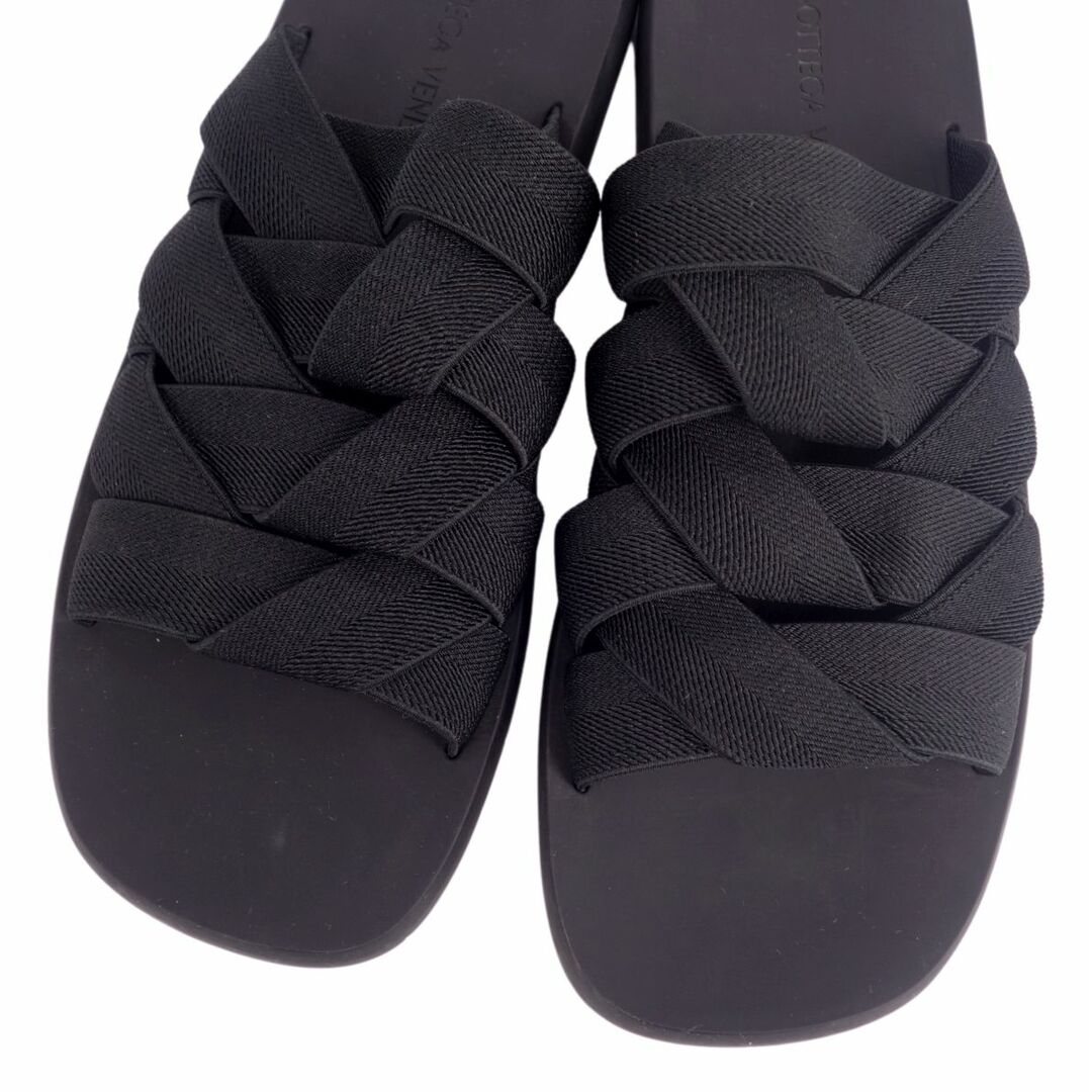 美品 ボッテガヴェネタ BOTTEGA VENETA サンダル PLAT プラット イントレチャート シューズ 靴 メンズ 44(29cm相当) ブラック
