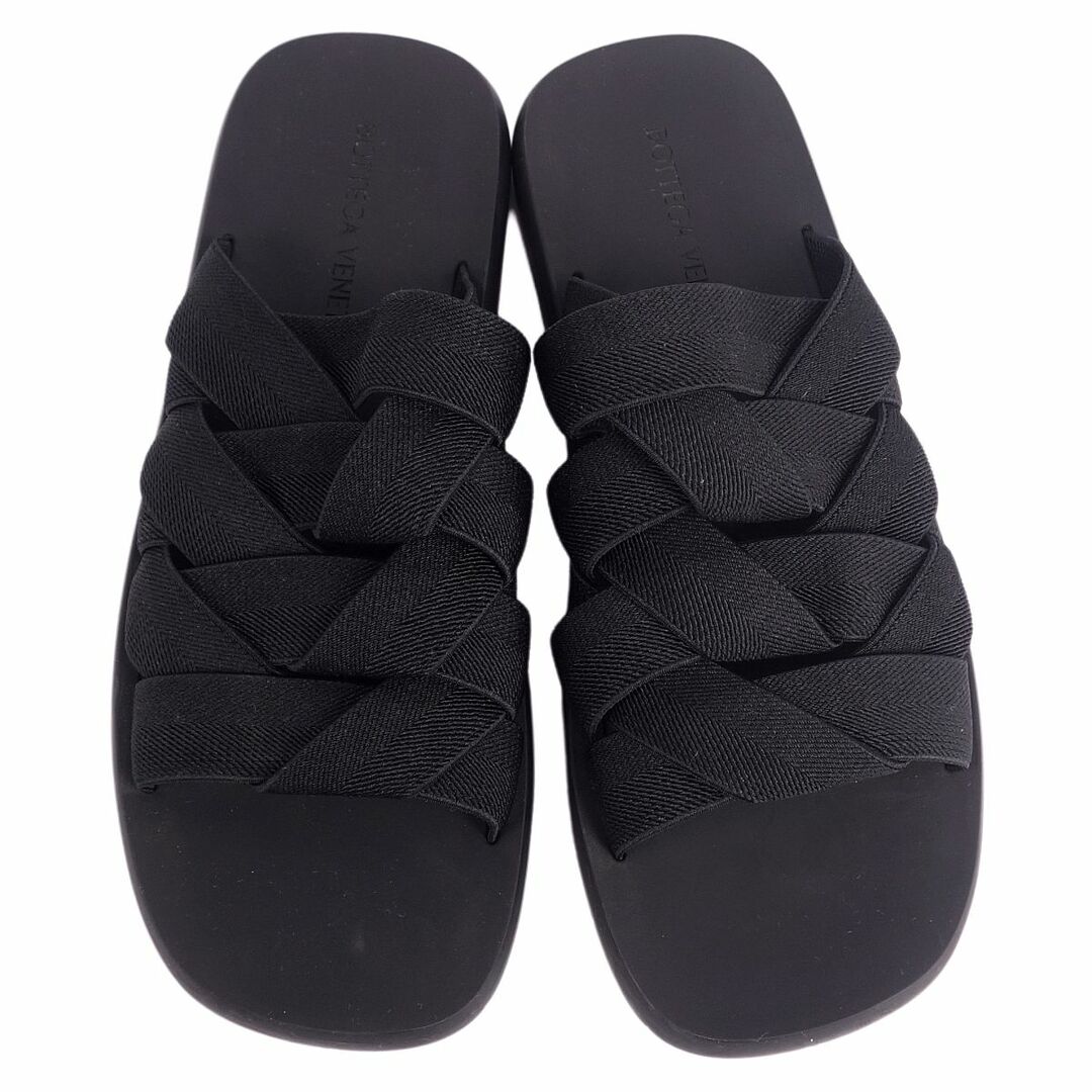 美品 ボッテガヴェネタ BOTTEGA VENETA サンダル PLAT プラット イントレチャート シューズ 靴 メンズ 44(29cm相当) ブラック