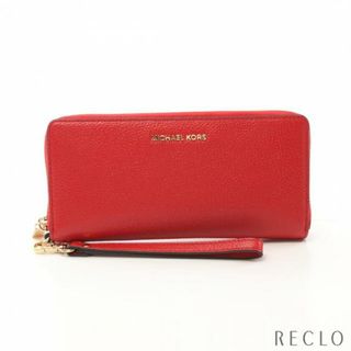 マイケルコース(Michael Kors)のMERCER TRAVEL CONTINENTAL マーサー ラウンドファスナー長財布 レザー レッド(財布)