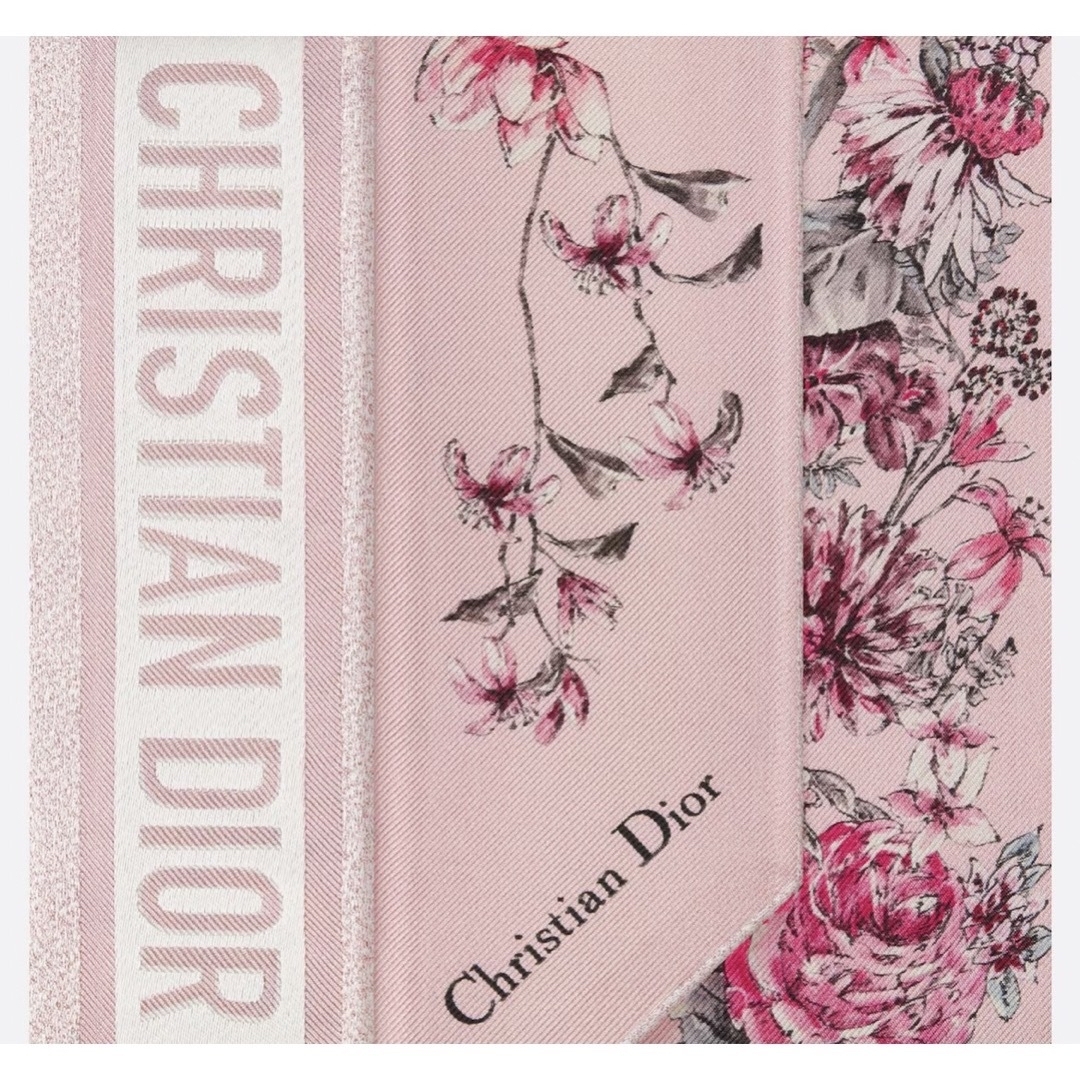 新作 新品 Dior ディオール D-FLORAL ミッツァ スカーフ ピンク