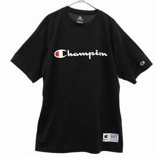 チャンピオン(Champion)のチャンピオン バスケットボール ロゴプリント 半袖 Tシャツ L ブラック系 Champion ロゴワッペン メンズ 【中古】  【230720】 メール便可(Tシャツ/カットソー(半袖/袖なし))