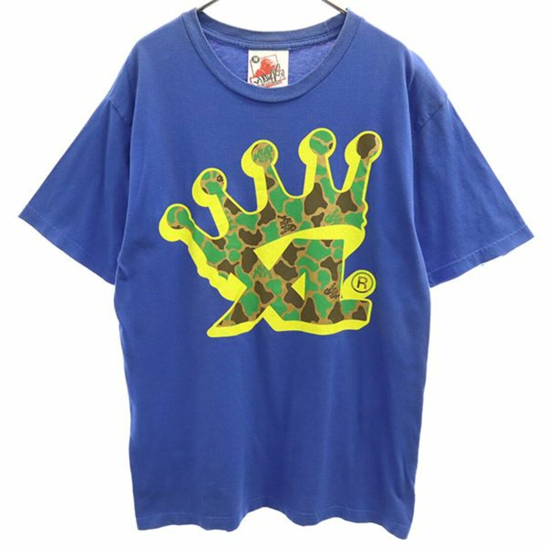 エクストララージ USA製 プリント 半袖 Tシャツ M ブルー X-LARGE メンズ 【中古】 【230720】 メール便可 | フリマアプリ ラクマ