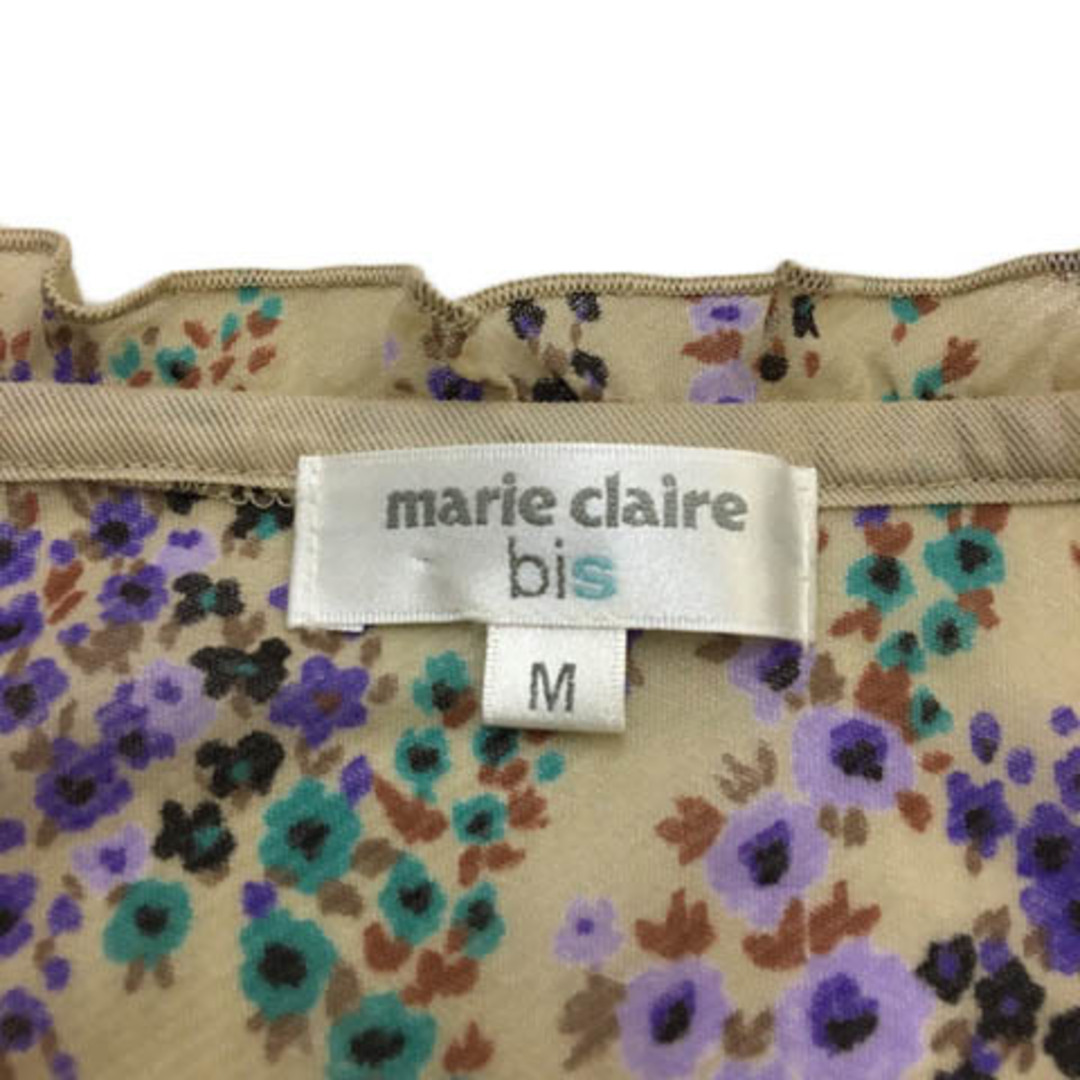 Marie Claire(マリクレール)のマリクレール bis ブラウス プルオーバー 花柄 長袖 M ベージュ 紫 レディースのトップス(シャツ/ブラウス(長袖/七分))の商品写真