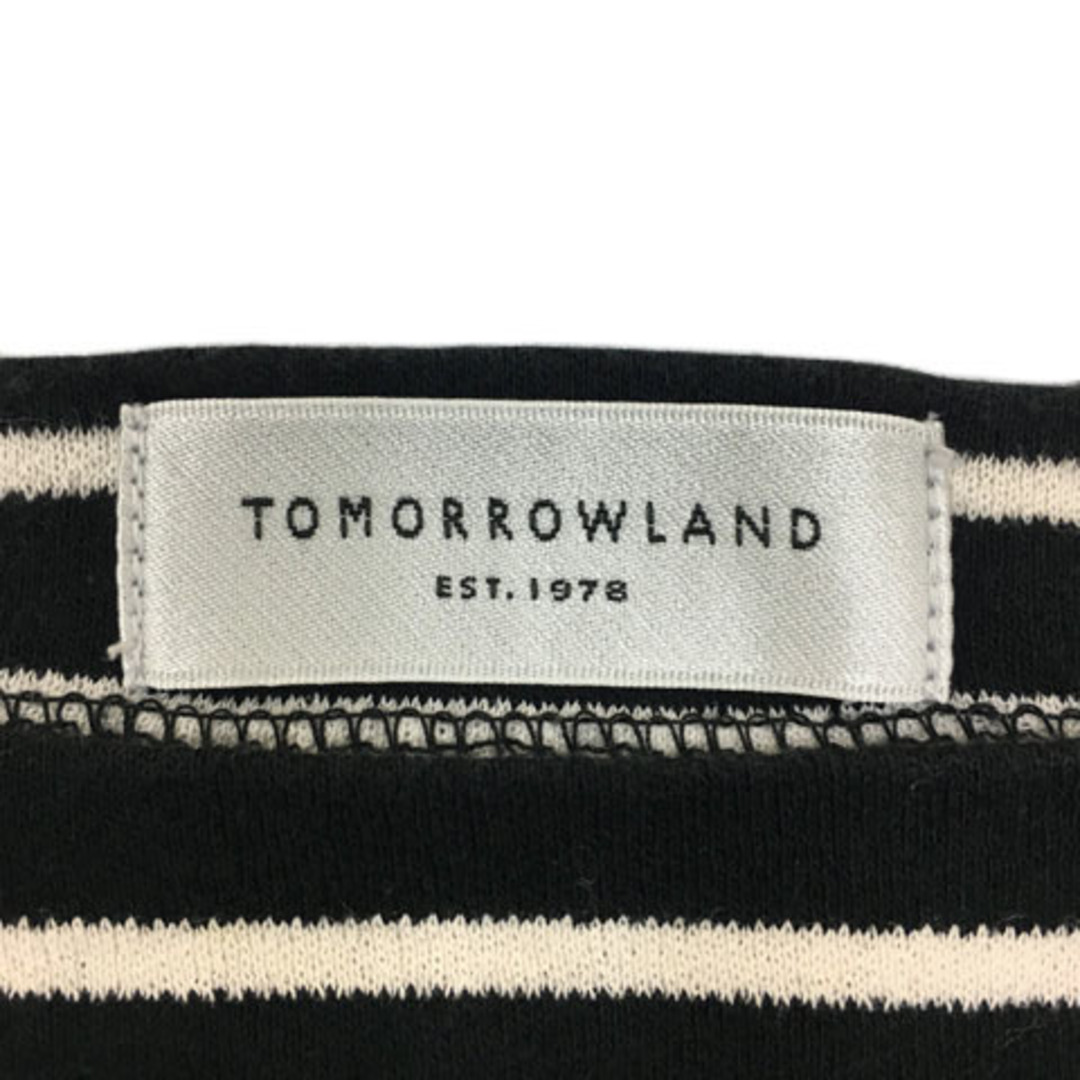 TOMORROWLAND(トゥモローランド)のトゥモローランド カットソー ショート丈 ボーダー 長袖 S 黒 白 レディースのトップス(カットソー(長袖/七分))の商品写真