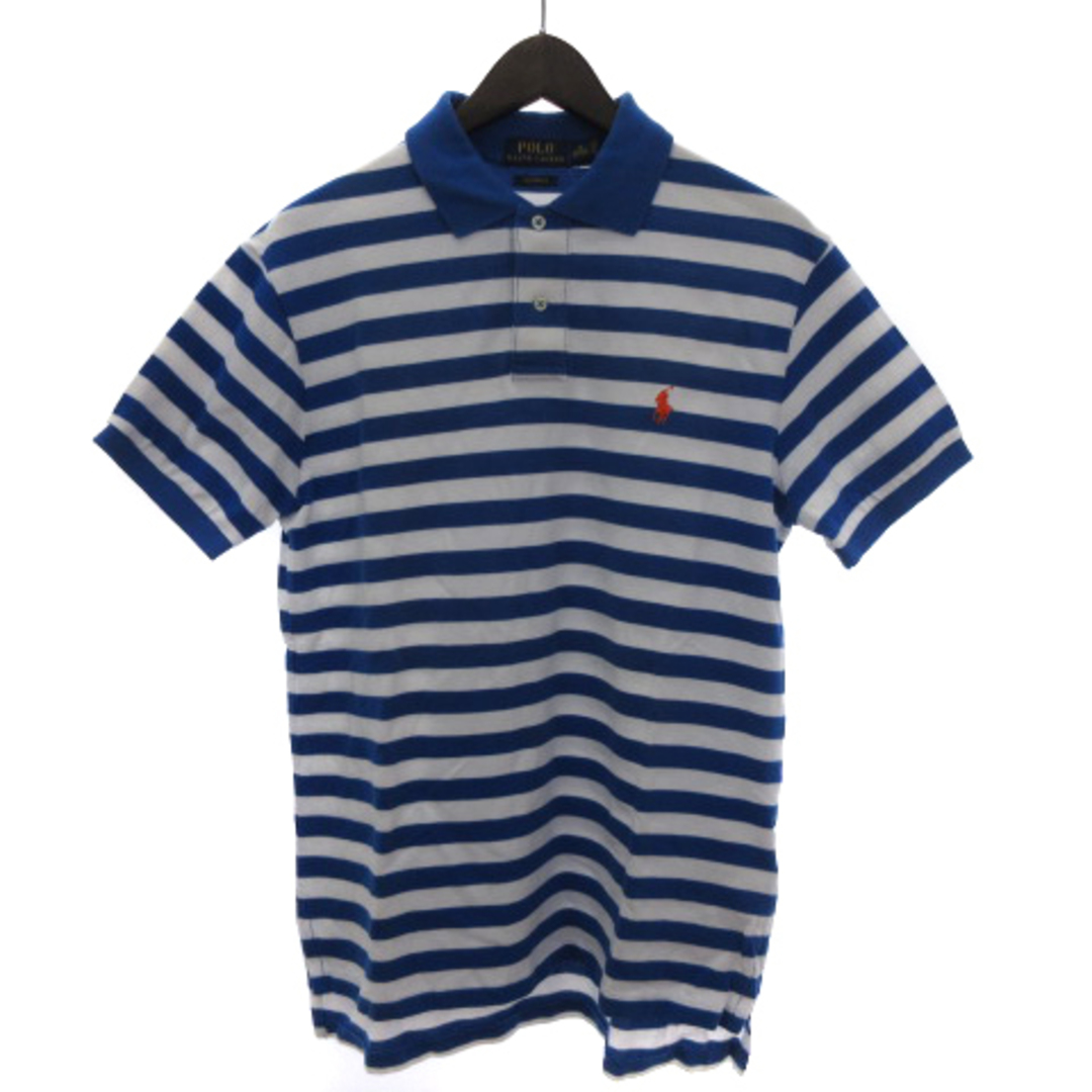 POLO RALPH LAUREN(ポロラルフローレン)のポロ ラルフローレン ポロシャツ ワンポイント ボーダー ブルー ホワイト M レディースのレディース その他(その他)の商品写真