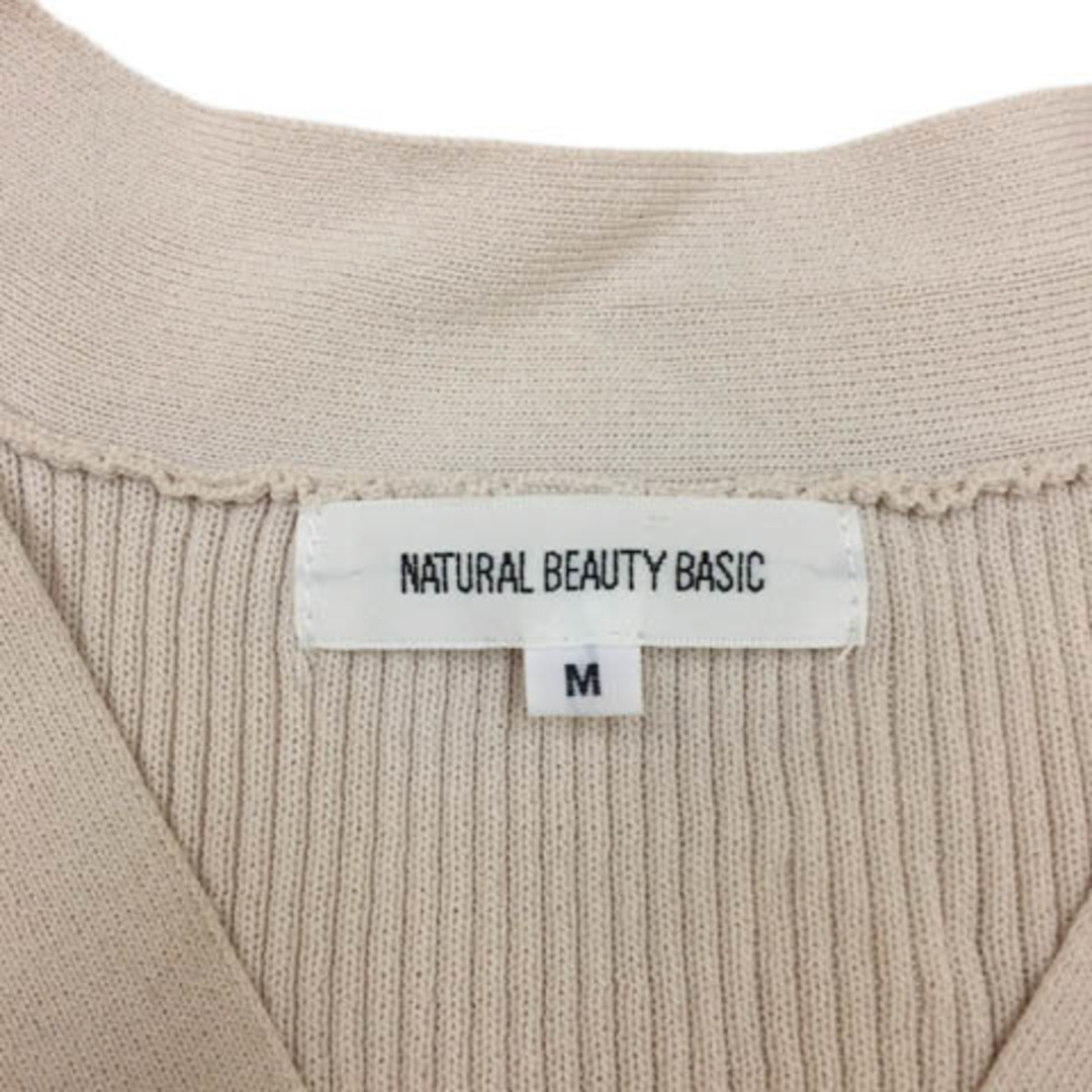 NATURAL BEAUTY BASIC(ナチュラルビューティーベーシック)のナチュラルビューティーベーシック セーター ニット 五分袖 M ベージュ レディースのトップス(ニット/セーター)の商品写真