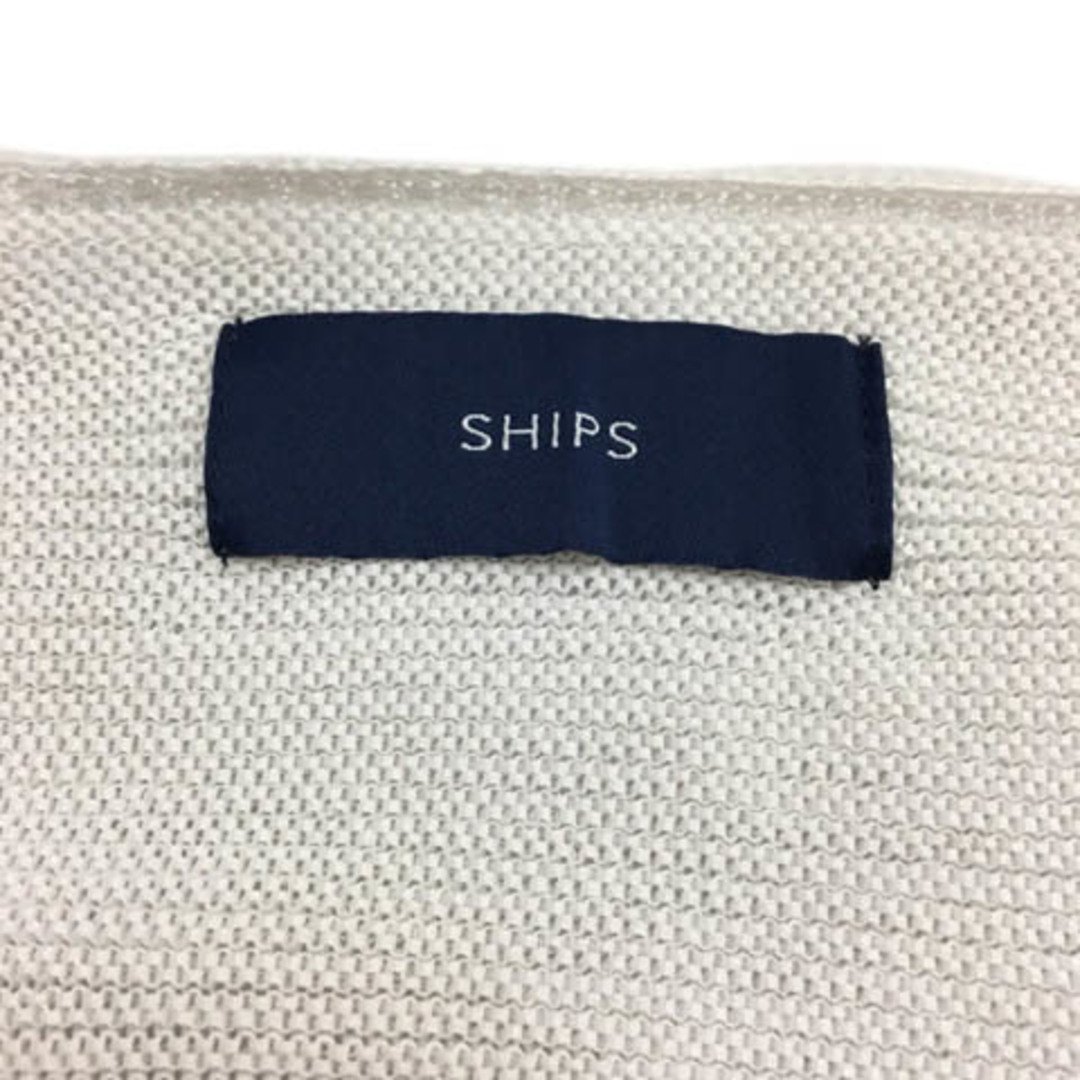 SHIPS(シップス)のシップス カットソー ニット プルオーバー ボーダー リネン混 長袖 白 黒 レディースのトップス(カットソー(長袖/七分))の商品写真