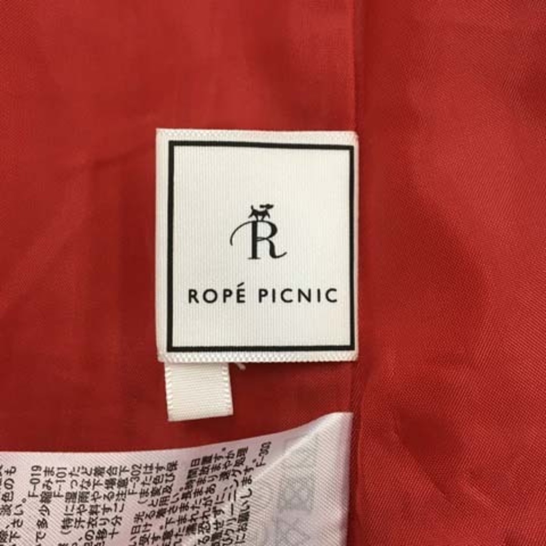 Rope' Picnic(ロペピクニック)のロペピクニック スカート フレア 膝丈 タック 無地 ウエストゴム 38 赤 レディースのスカート(ひざ丈スカート)の商品写真