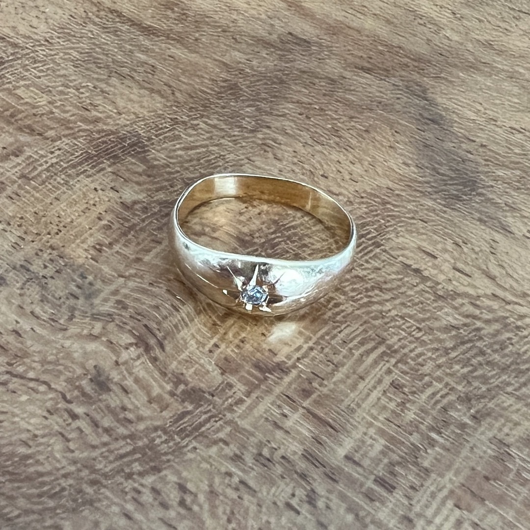 18金 指輪 14号 ダイヤ 0.3ct ピンキーリング-