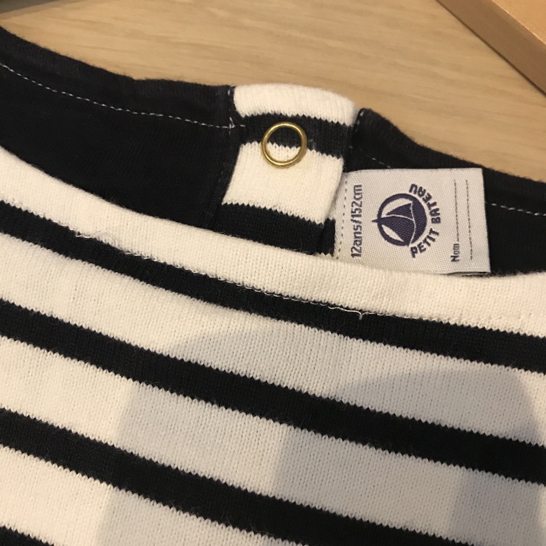 PETIT BATEAU(プチバトー)のプチバトー 半袖 ストライプ ボーダー ワンピース 152cm キッズ/ベビー/マタニティのキッズ服女の子用(90cm~)(ワンピース)の商品写真