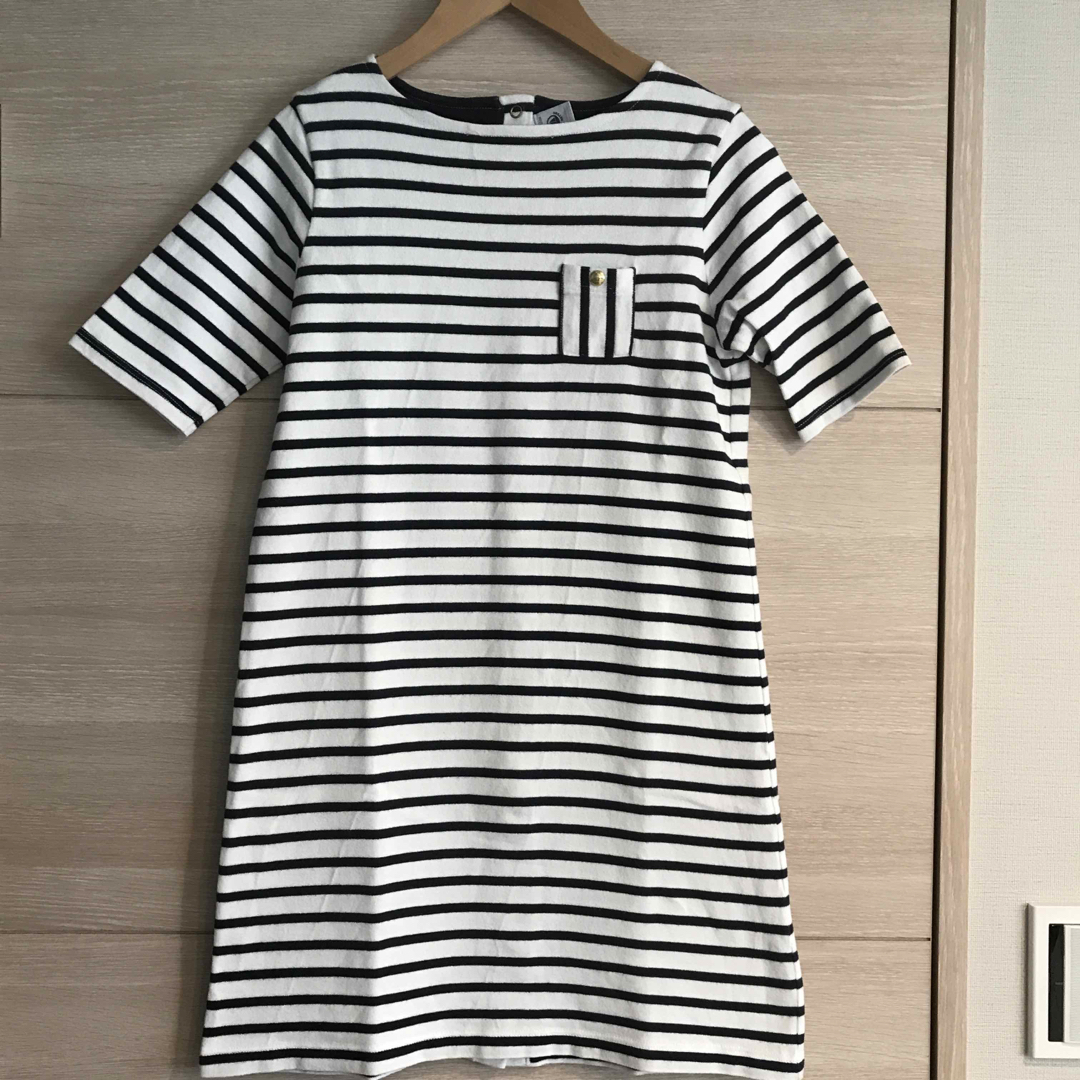 petit bateau プチバトー ボーダーワンピース - ひざ丈ワンピース