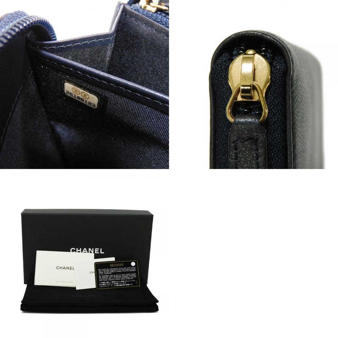 CHANEL シャネル ココマーク ロング ジップ ウォレット ラウンド