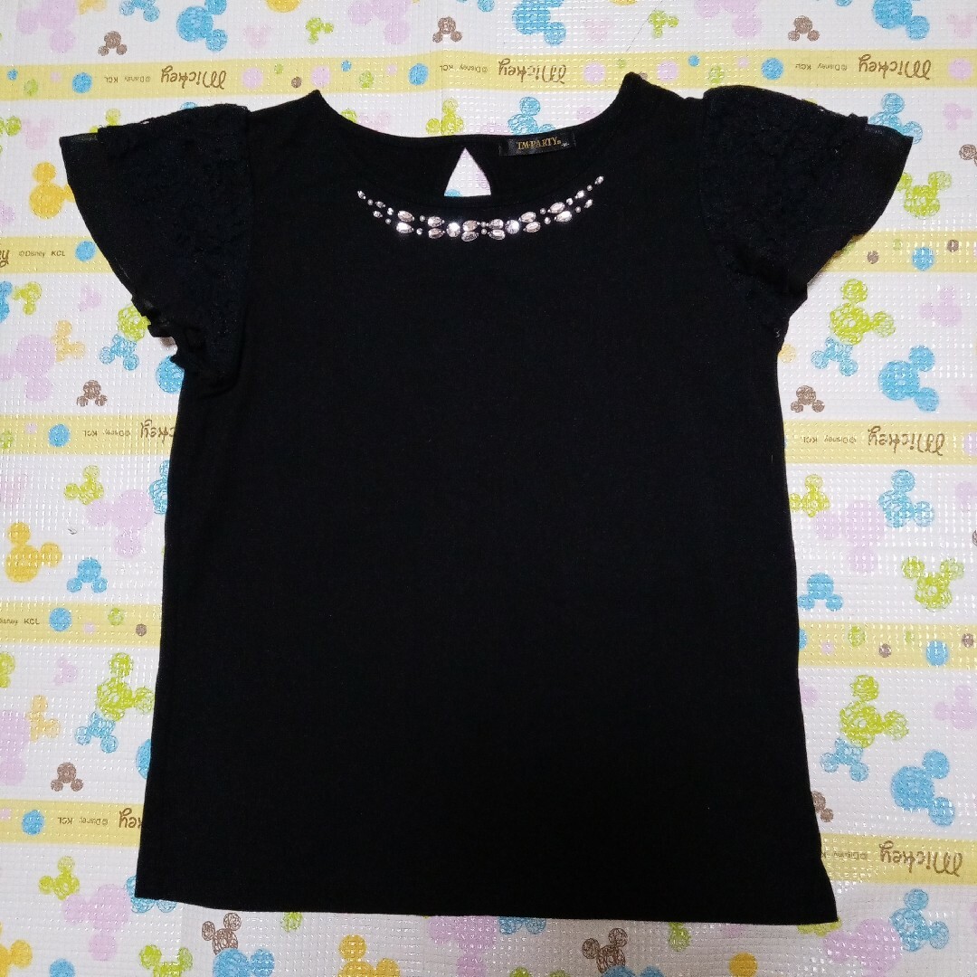 トップス☆ブラック☆黒☆レース☆ビジュー☆(^^) レディースのトップス(Tシャツ(半袖/袖なし))の商品写真
