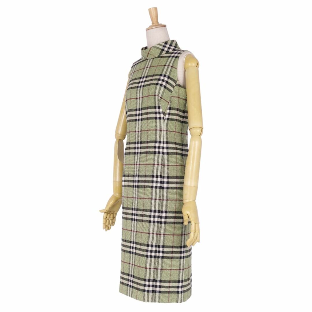 美品 バーバリー ロンドン BURBERRY LONDON ワンピース ノースリーブ チェック シルク トップス レディース 38(M相当) グリーン 美品 バーバリー ロンドン BURBERRY LONDON ワンピース ノースリーブ チェック シルク トップス レディース 38(M相当) グリーン