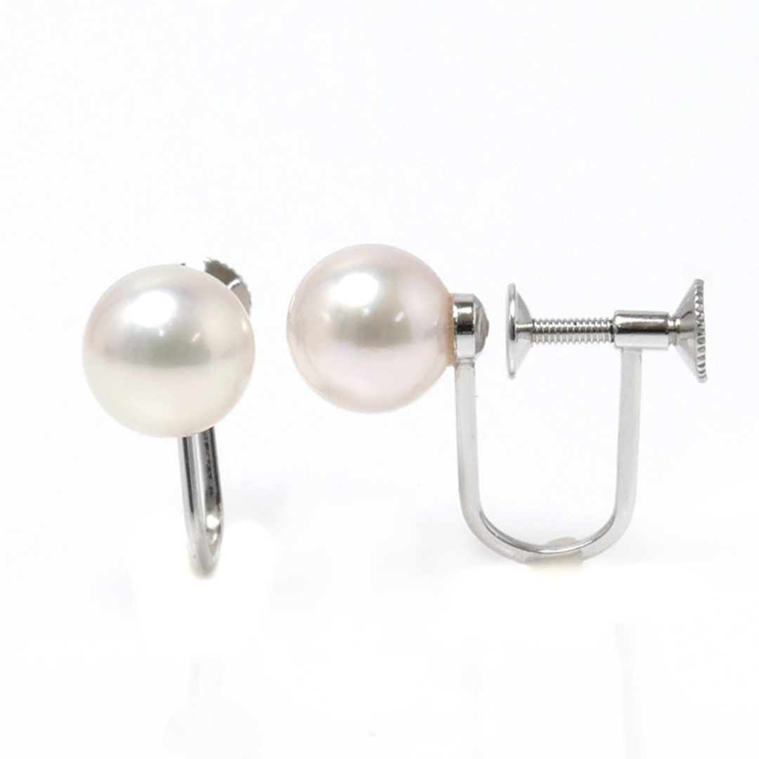 MIKIMOTO ミキモト K18WG ホワイトゴールド イヤリング PE-1BU パール約7.0mm/約6.9mm 2.2g レディース【美品】