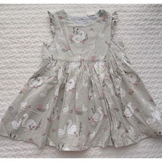 エイチアンドエム(H&M)のswan pattern❤︎cotton dress(ワンピース)