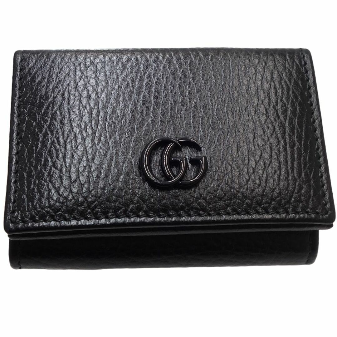 Gucci(グッチ)のグッチ GUCCI ダブルGウォレット 735212 三つ折り財布 レザー ブラック / 083672【中古】 レディースのファッション小物(財布)の商品写真