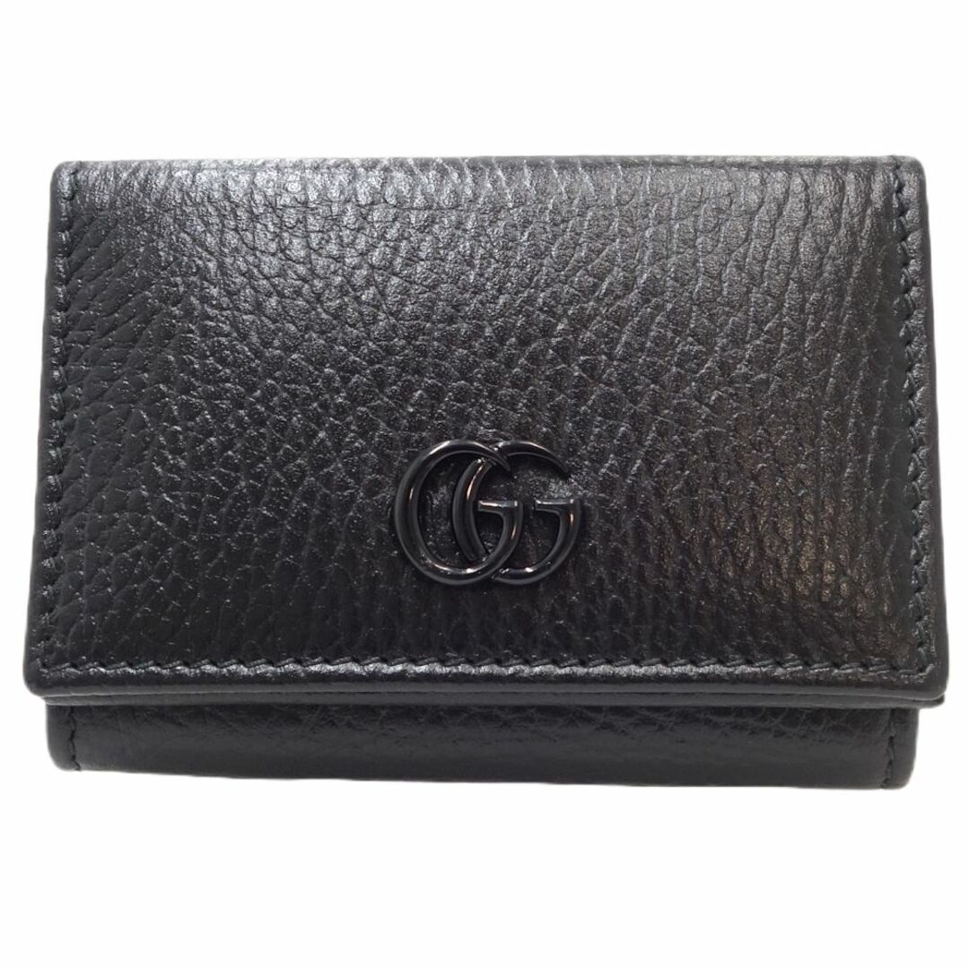 Gucci(グッチ)のグッチ GUCCI ダブルGウォレット 735212 三つ折り財布 レザー ブラック / 083672【中古】 レディースのファッション小物(財布)の商品写真