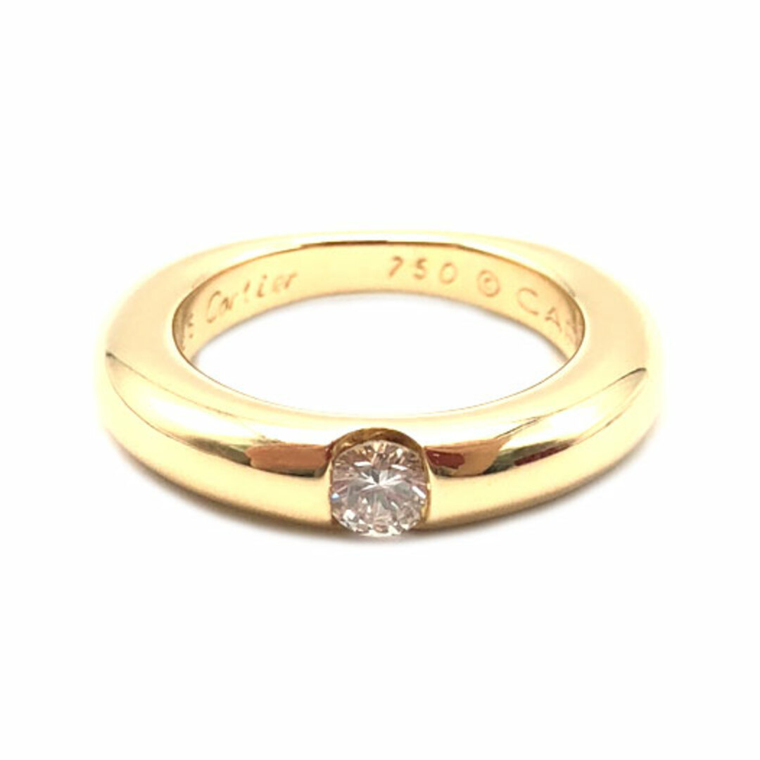 カルティエ エリプス リング 1Pダイヤ 0.25ct #50 K18YG イエローゴールド 指輪 約10号 ジュエリー CARTIER 横浜BLANC