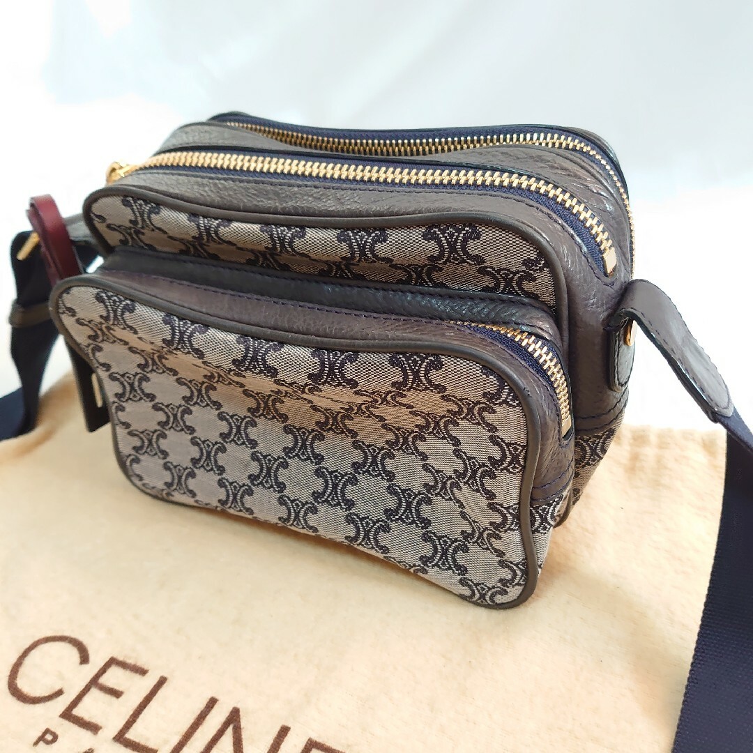 極美品 CELINE マカダム柄 キャンバス ショルダーバッグ