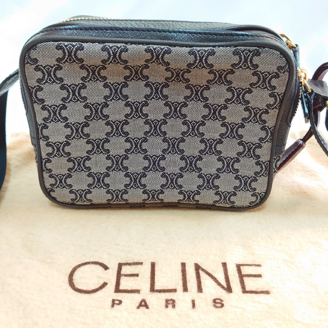 極美品 CELINE マカダム柄 キャンバス ショルダーバッグ