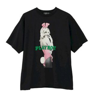 ヒステリックグラマー(HYSTERIC GLAMOUR)の復活第２弾！ヒス×プレイボーイ半袖Tシャツ『PLAYMATE ASHLEY』黒Ｍ(Tシャツ/カットソー(七分/長袖))