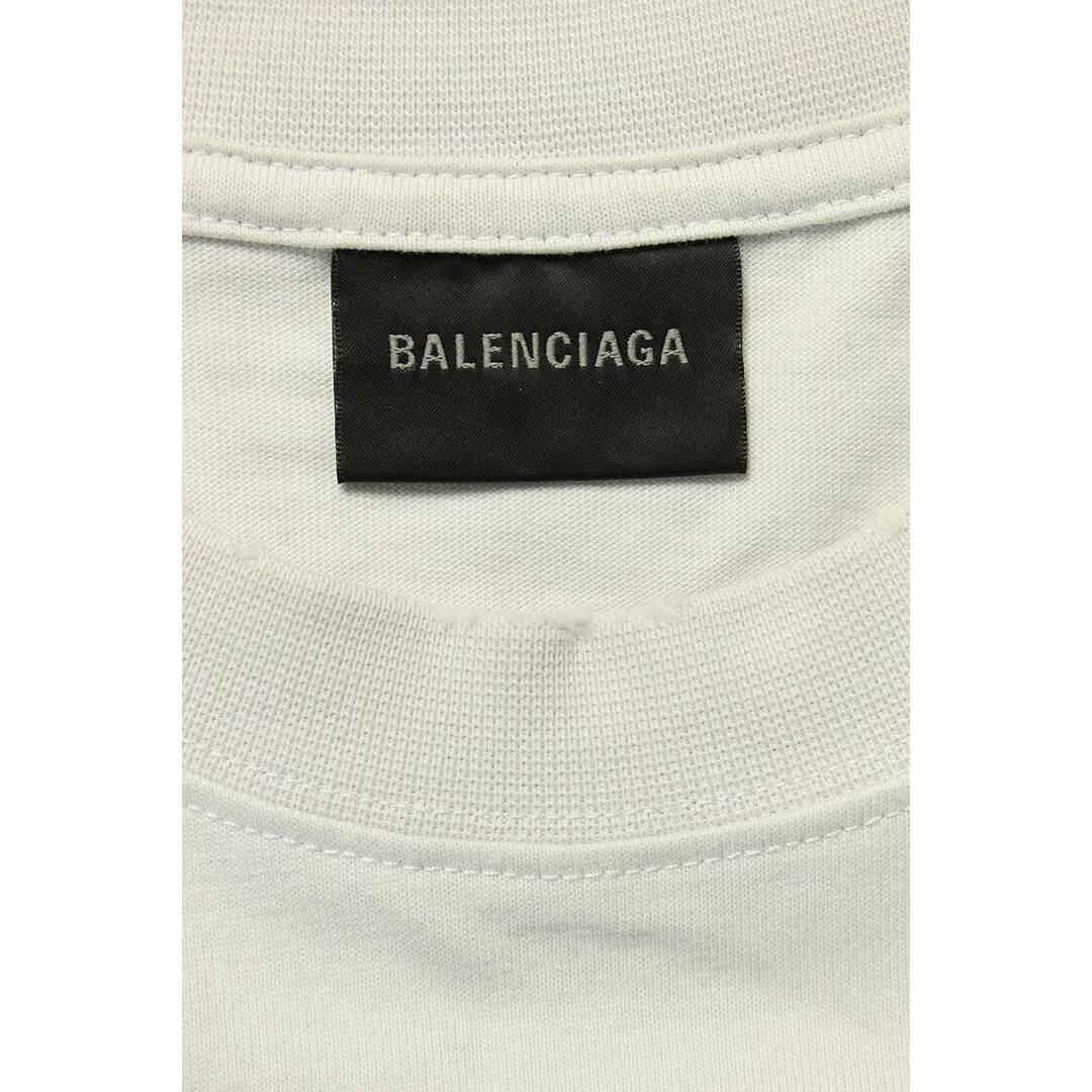 Balenciaga(バレンシアガ)のバレンシアガ  22AW  612966 TNVV8 ダメージ加工リバースロゴプリントTシャツ メンズ XS メンズのトップス(Tシャツ/カットソー(半袖/袖なし))の商品写真