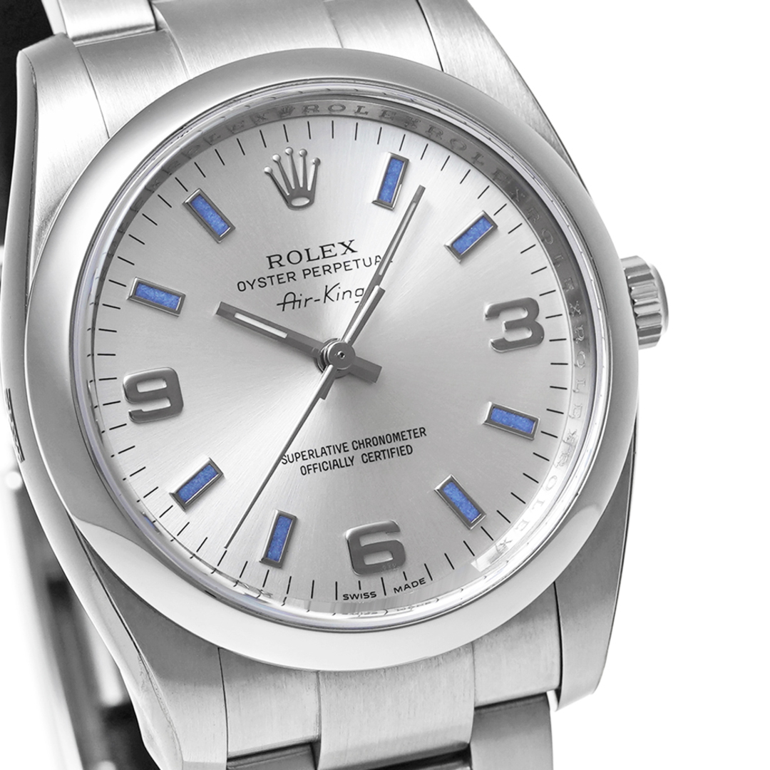 ロレックス エアキング Ref.114200 シリアルM番 シルバー ブルーバー美品 メンズ 腕時計