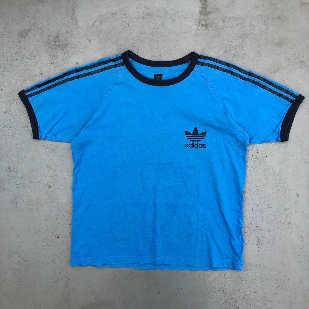 39s90adidas リンガーTシャツ Oサイズ XL ブルー系 在原みゆ紀 あいみょん