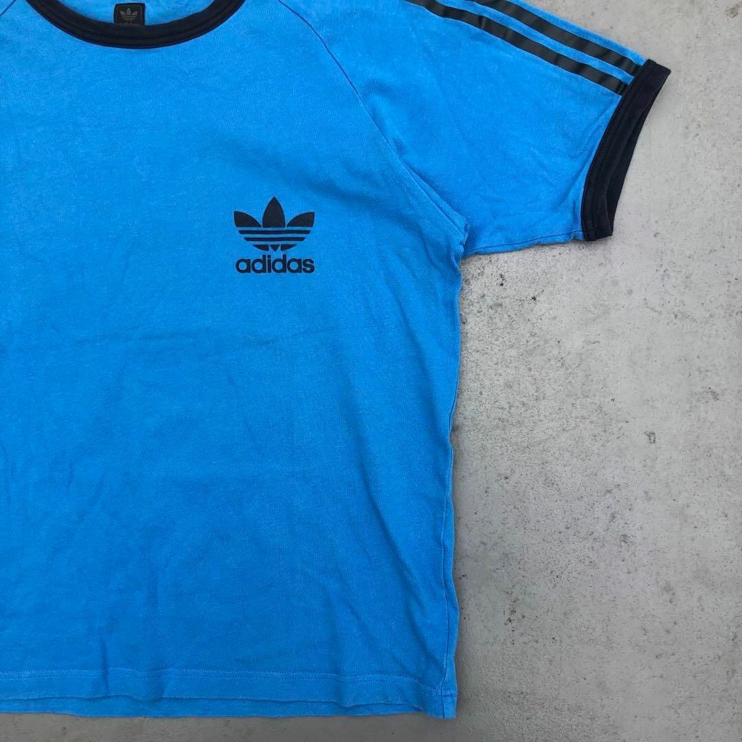 adidas リンガーTシャツ Oサイズ XL ブルー系 在原みゆ紀 あいみょん-