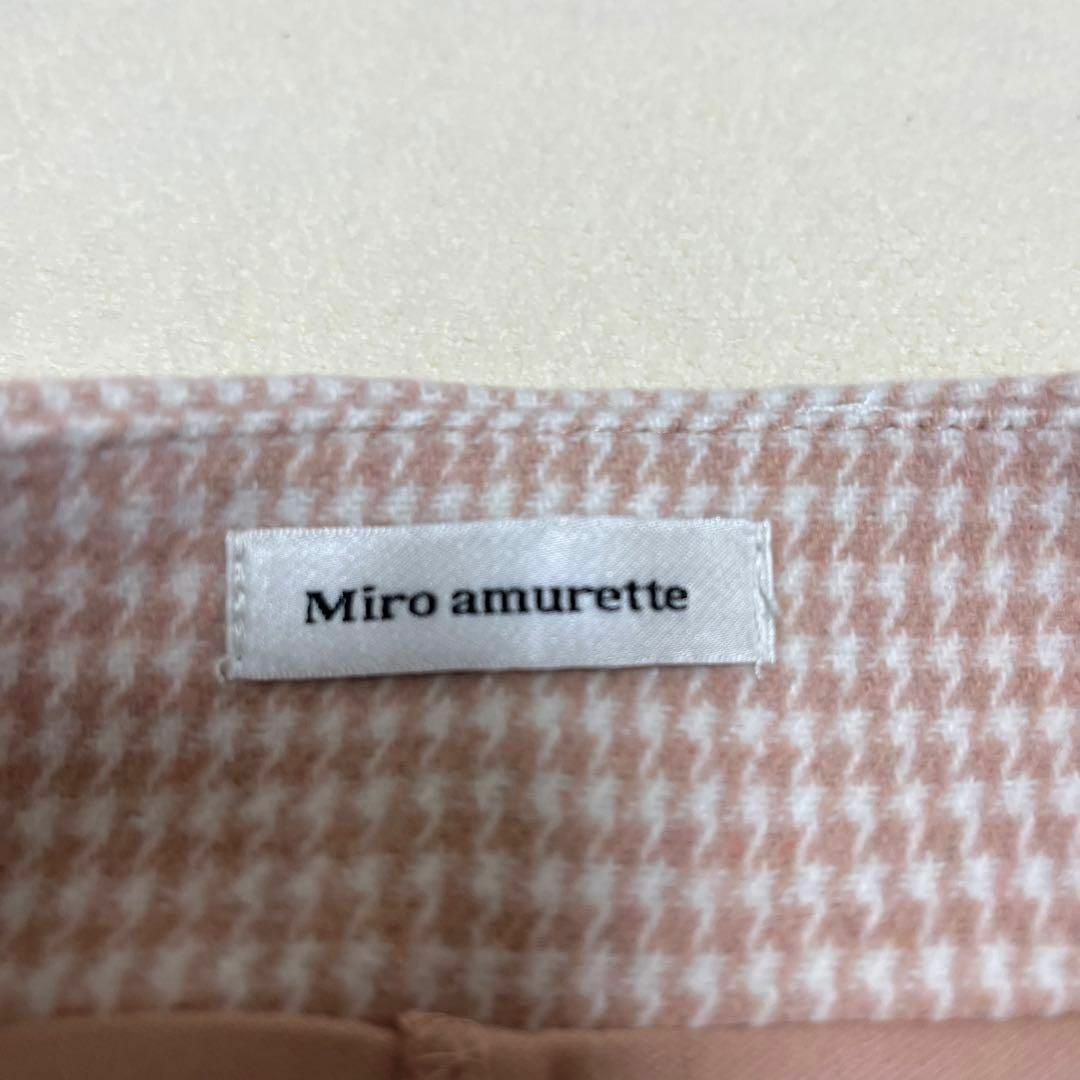 Miro amurette ミロアミュレット　ピンク千鳥柄スカート　size F レディースのスカート(ひざ丈スカート)の商品写真