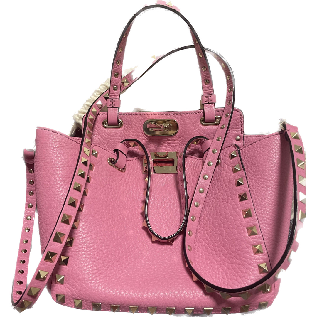 VALENTINO(ヴァレンティノ)のバレンティノ　VALENTINO ロックスタッズ　ミニ　ピンク レディースのバッグ(ショルダーバッグ)の商品写真