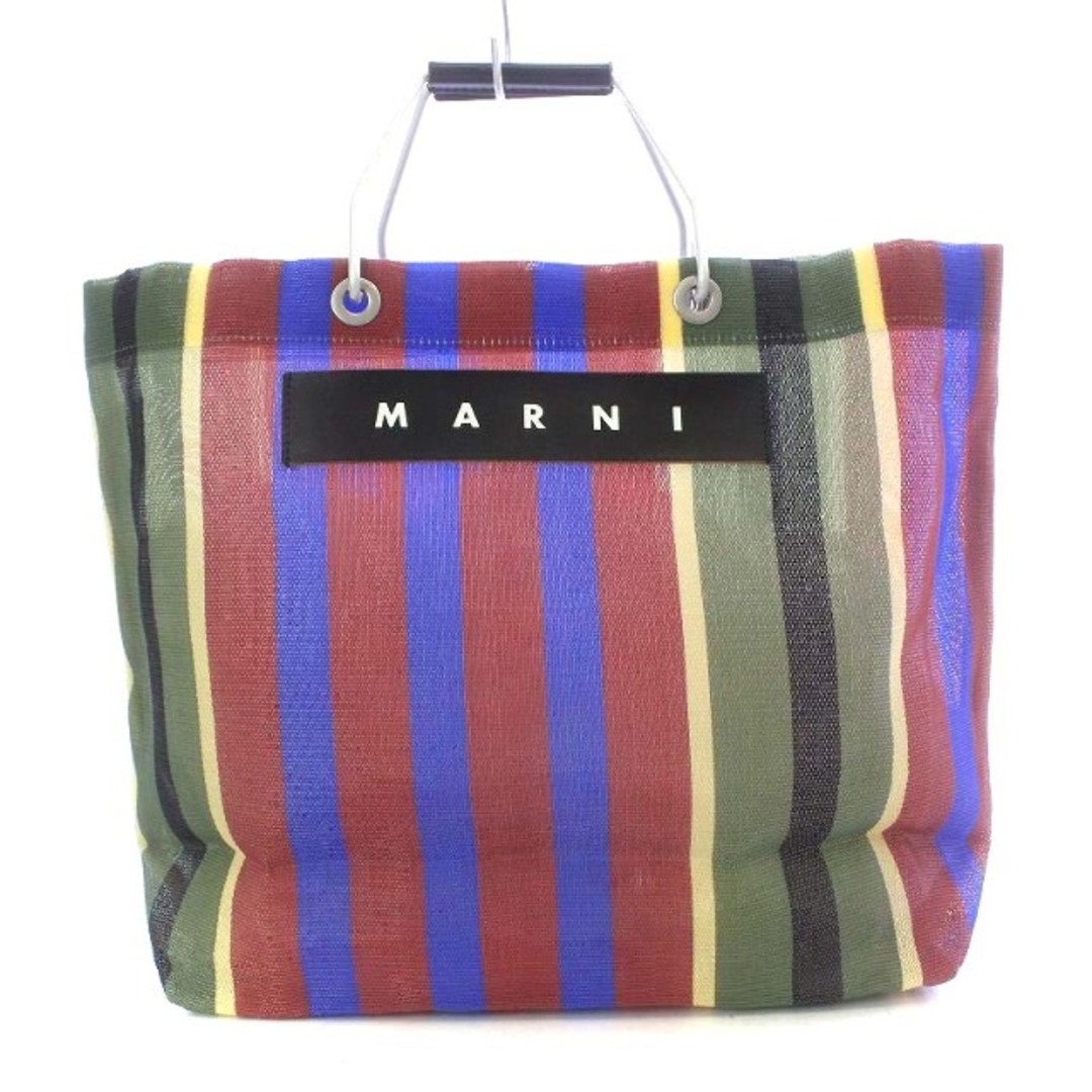 新品未使用 MARNI マルニフラワーカフェ グリーンストライプバッグ